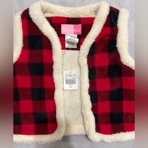 Goodlad toddlers, buffalo plaid fleece lined vest. Girls M (2T-3T)